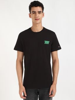 Tommy Hilfiger - Black Printed Half Sleeves T-Shirt