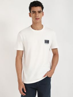 Tommy Hilfiger - Cream Printed Half Sleeves T-Shirt