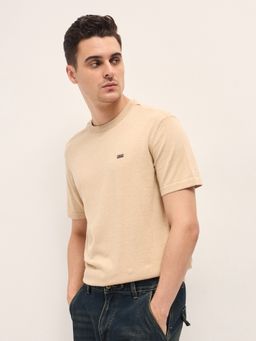 The Bear House - Men's Cotton Solid Crew Neck T-Shirt