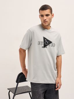 The Bear House - Men's Cotton Printed Design Oversize T-Shirt