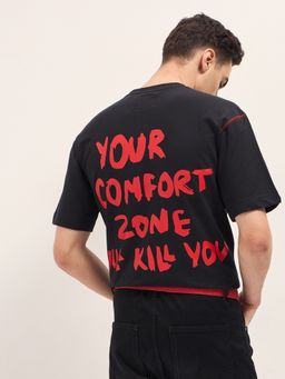 The Bear House - Men's Cotton Printed Oversized T-Shirt