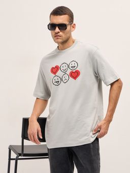The Bear House - Men's Cotton Graphic Design Oversize T-Shirt