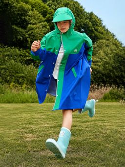 Little Surprise Box - Blue & Green Colour Raincoat for Kids