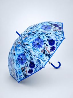 Little Surprise Box - Blue Floral Tile Print Umbrella for Teens & Adults