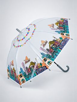 Little Surprise Box - Grey Mexico Landmark Print Umbrella for Teens & Adults