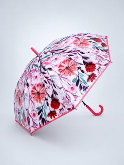 Little Surprise Box - Pink Floral Tile Print Umbrella for Teens & Adults