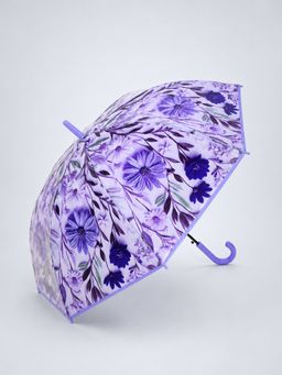 Little Surprise Box - Purple Floral Tile Print Umbrella for Teens & Adults