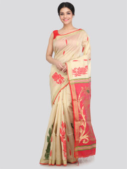 PinkLoom - Women's Cotton Silk Saree With Unstitched Blouse Piece
