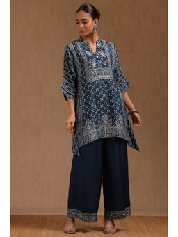 Soch - Indigo Dola Silk Floral Printed Co-Ord Set