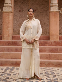 Autumnlane - Sangini Off White Embroidered Sequined Work Co-Ord Set