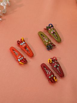 Estele - Multicolor Metal Simple Hair Tik-tak Clips for Women or Girl Pack of 6