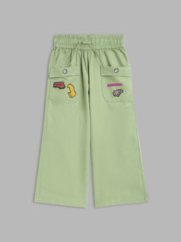Elle Kids - Girls Olive Solid Trousers