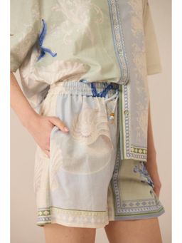 Calling June - Blue Malibu Printed Shorts