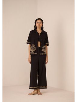 Calling June - Black Jill Embroidered Pant