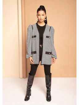 ETE - Black Esme Gold Buttons Tweed Blazer