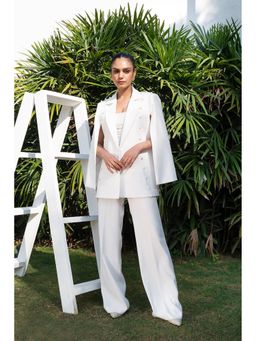 ETE - White Scarlet Cape Sleeves Peal Detailing Blazer