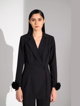 ETE - Black Lily Flower Sleeves Blazer