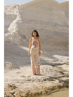 Calling June - Beige Bondi Embroidered Pant