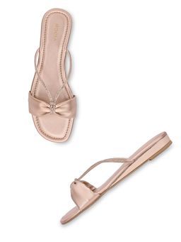 ROCIA - By Regal Rose Gold Women Diamante Strap Flats