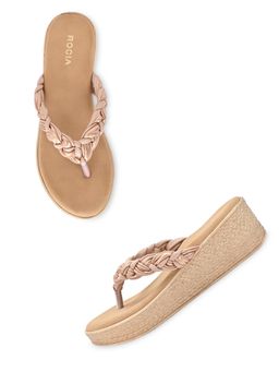 ROCIA - By Regal Pink Women Braided Casual Wedges