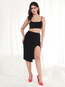 Tandul - Women Stylish Black Top with Skirt