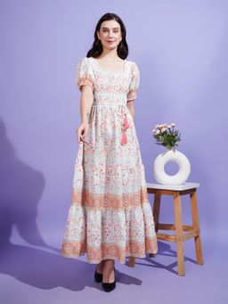 BOHOLYFE - Blossom Bliss White Cotton Maxi Dress
