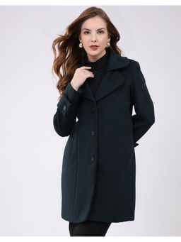 Monte Carlo - Women Teal Notch Lapel Full Sleeve Coat