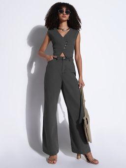 SHOWOFF - Edition Women Grey Cotton Blend Co Ord Set