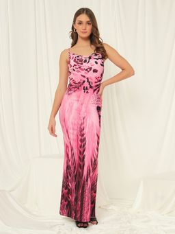 Tandul - Women Pink Printed Regular Fit Maxi Dress