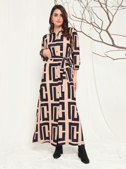 Tandul - Stylish Blown Printed Long Maxi Dress