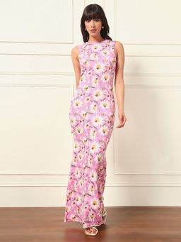 Tandul - Women Pink Floral Printed Maxi Dress