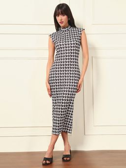 Tandul - Women Bodycon Black Midi Dress