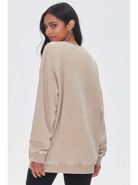 Solid Oversized Fleece Sweatshirt 