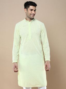 Gahan - Stylish Light Green Ethnic Chikankari Kurta for Men