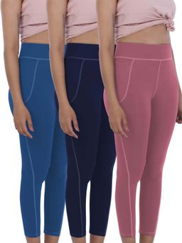FREECULTR - Women Solid Multi-Color Tights (Pack of 3)
