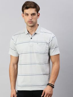 Classic Polo - Men's Half Sleeve Grey Polo Neck Cotton Authentic Fit T-Shirt