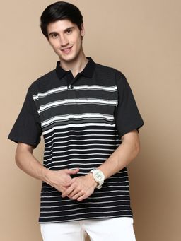 Classic Polo - Men's Half Sleeve Black/White Polo Neck Cotton Authentic Fit T-Shirt