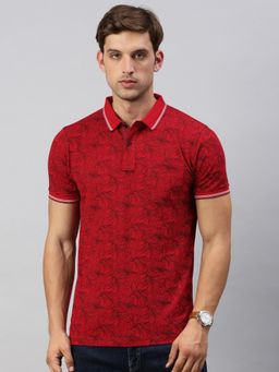 Classic Polo - Men's Half Sleeve Red/Black Polo Neck Cotton Slim Fit T-Shirt