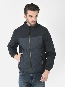 CRIMSOUNE CLUB - Men Navy Blue Abstract Jacket