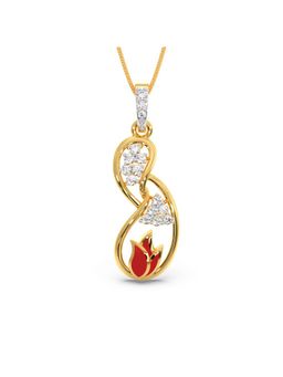 Candere by Kalyan Jewellers - 18K Yellow Gold BIS-Hallmark and Cubic Zirconia Pendant for Women