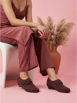 Aroom - Womens Maroon Comfortable and Soft Loafers