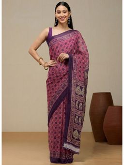 Vervee Couture - Rich Berry Pink Poly Georgette Viavya Designer Wear Saree with Unstitched Blouse