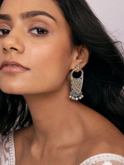 Indya - Dual Tone Ghungroo Dangler Earrings