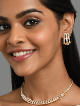 Fida - Luxurious Rose Gold-Plated American Diamond Jewellery Set for Women