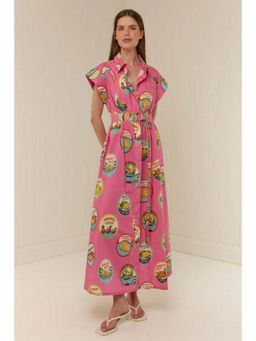 Miakee - Magenta Printed A-Line Dress
