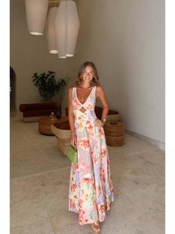 Miakee - Pink Printed A-Line Dress