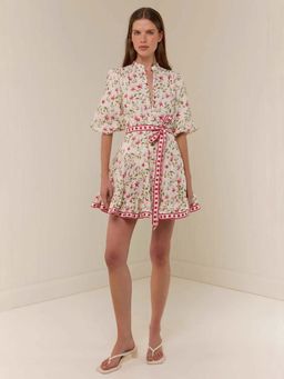 Miakee - White Printed A-Line Dress