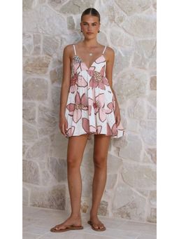 Miakee - Red Printed A-Line Dress