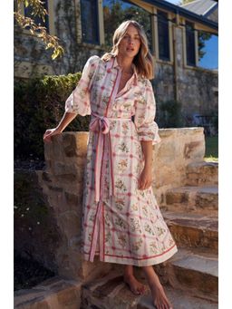 Miakee - Pink Printed A-Line Dress
