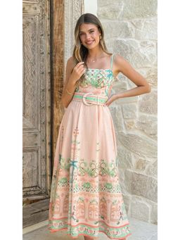 Miakee - Pink Printed A-Line Dress